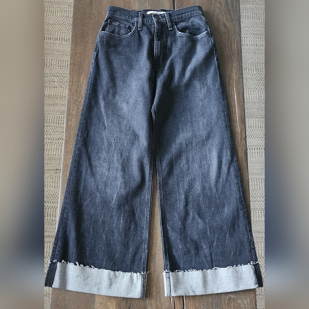 NWOT Hudson Jodie Wide Leg Cuff Jeans Petite 24 Milano Black
